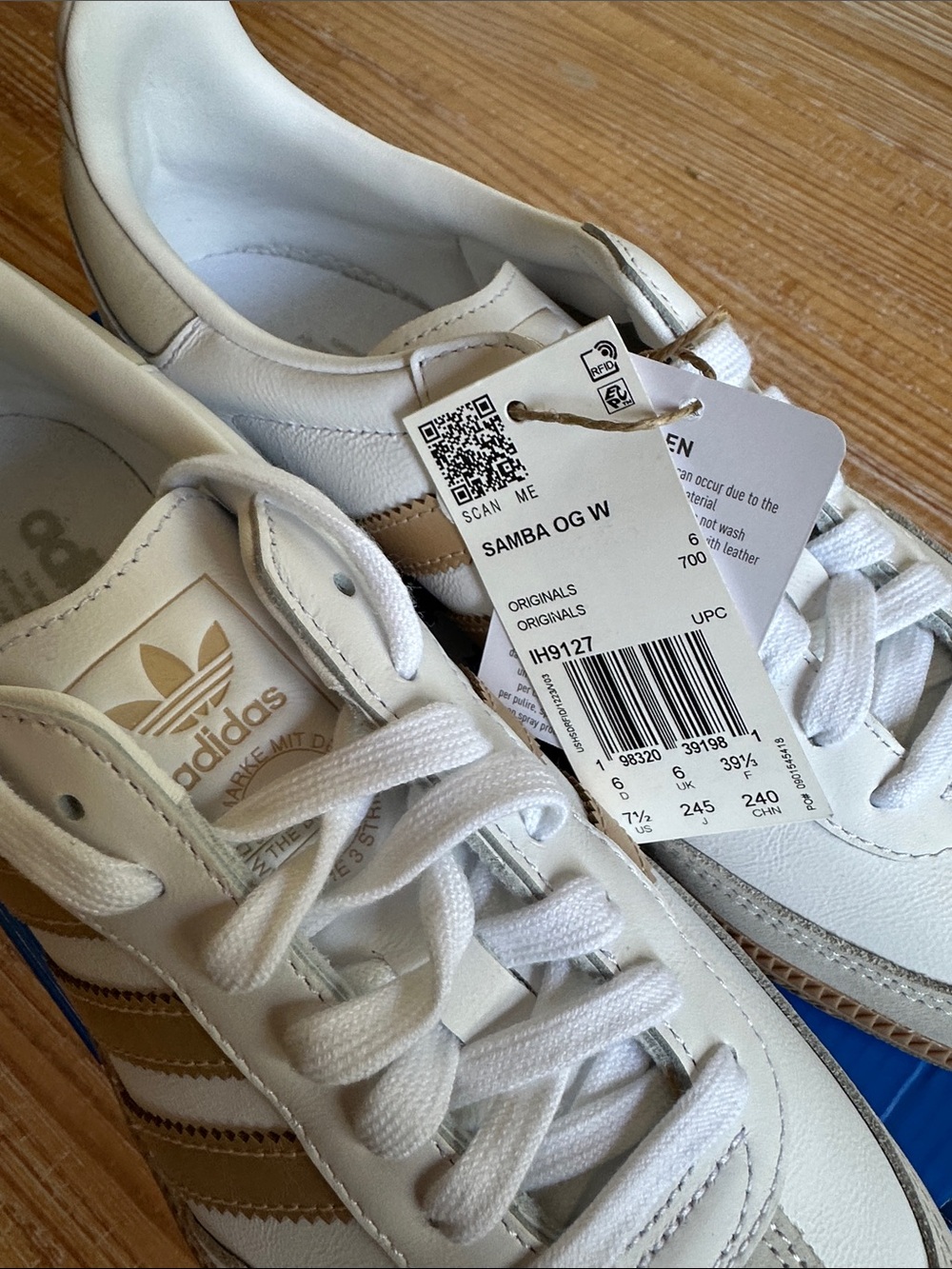 Adidas Samba Women’s Sneakers in White and Gum - Picture 3 of 5